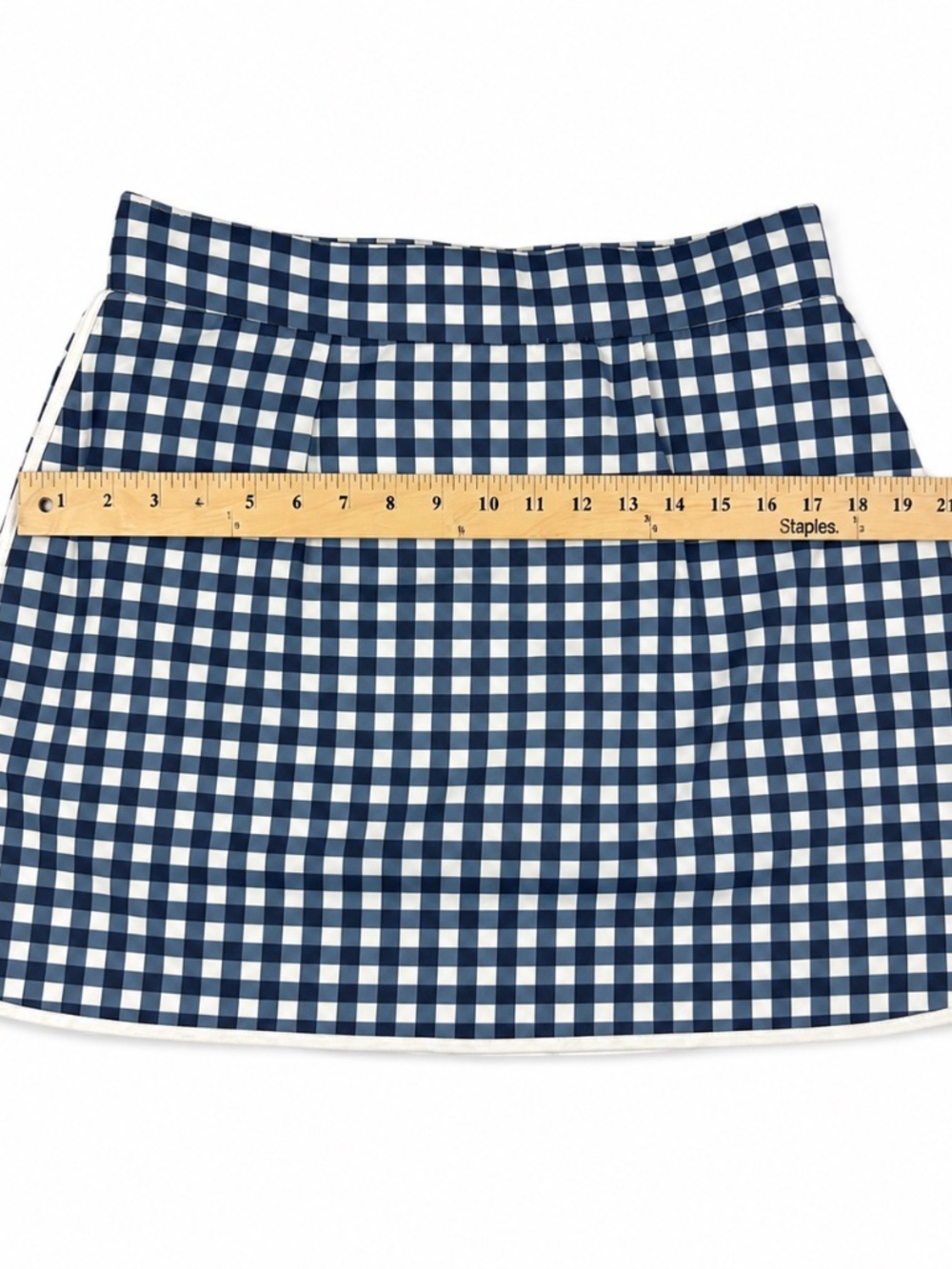 J. Crew Gingham Skirt Womens Size S Small Blue White Grid A-Line Casual Preppy - Picture 4 of 5